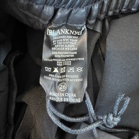 BLANKNYC Vegan Black Leather Elastic Waistband Joggers NEW Size 26 - Picture 11 of 12